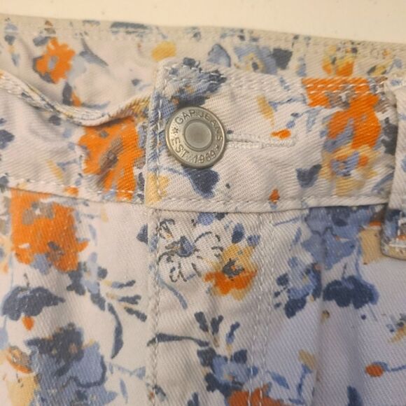 GAP Skirt‎ Mini Denim Floral 5-Pocket Jeans Style Women's Sz 10 - Picture 4 of 11